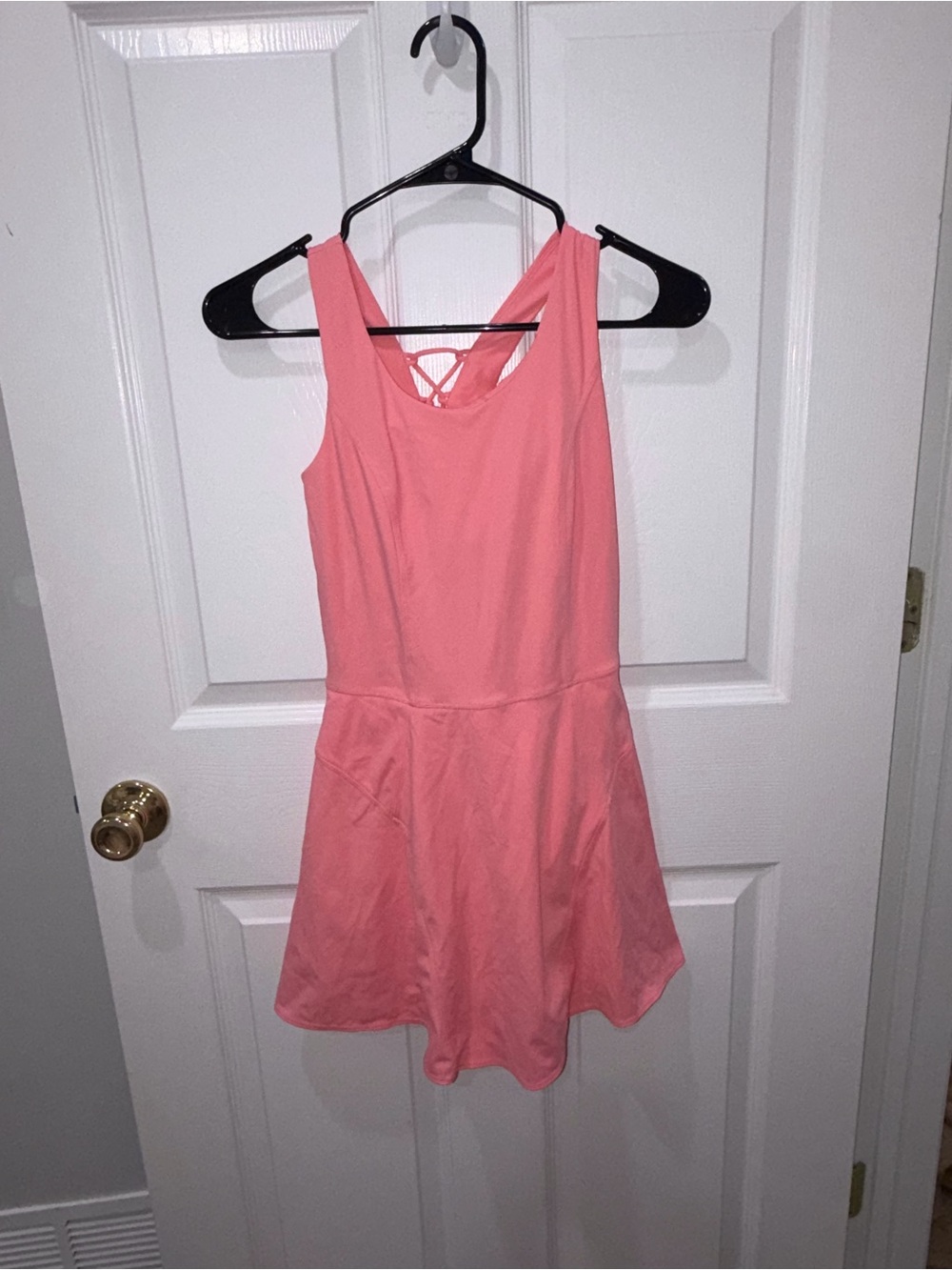 JoyLab Coral Pink Crisscross Athletic Dress with built in shorts